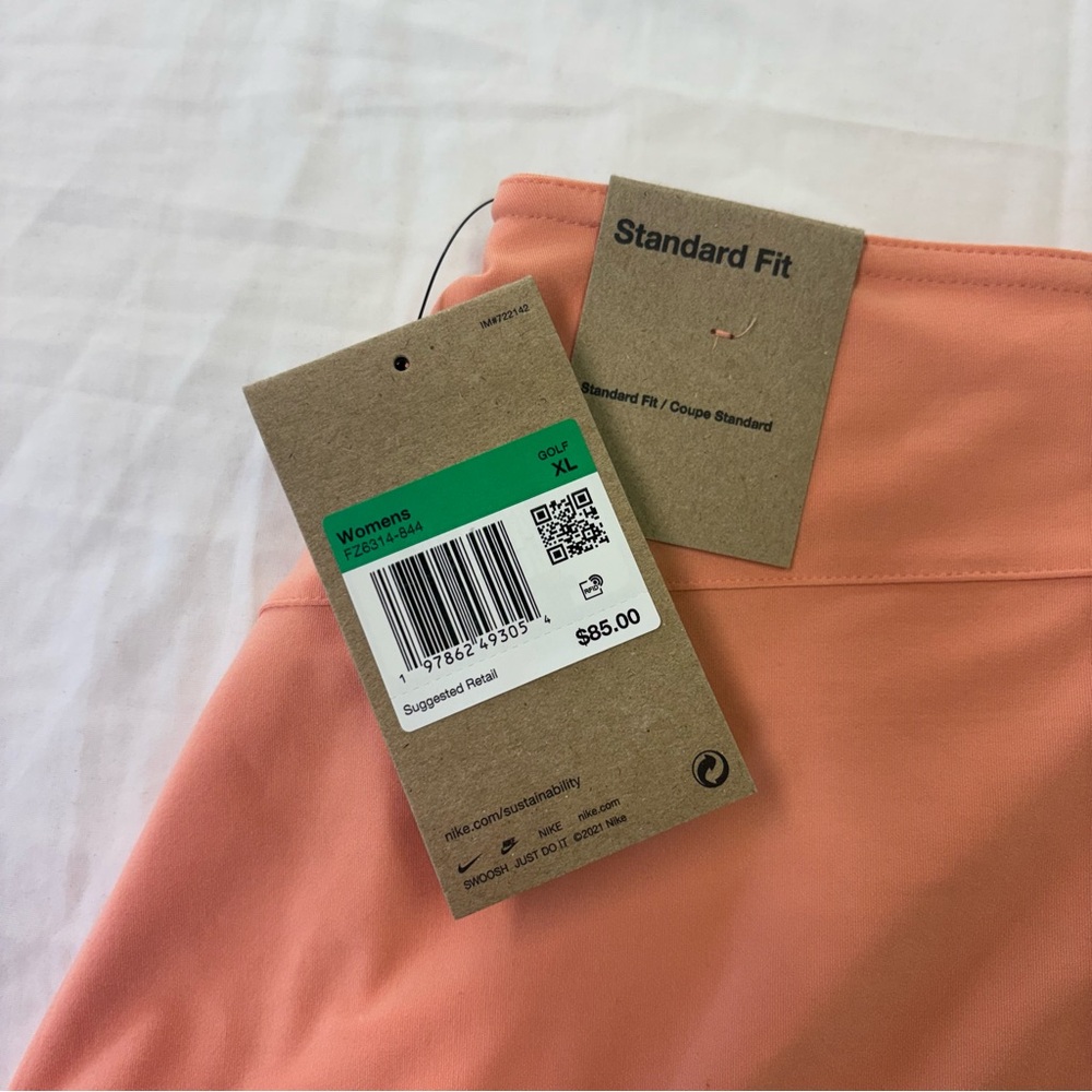 Nike 15” Dri-Fit Mid-Rise Flouncy Golf Skirt Skort Coral FZ6314-844 Women’s XL - Picture 4 of 6
